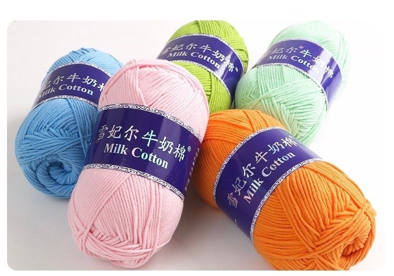 Combed Variegated 5 Ply Milk Cotton Yarn 100 Gram for Crochet, Amigurumi,  and Punch Needling, 5 Ply Variegated Acrylic Milk Cotton Yarn 