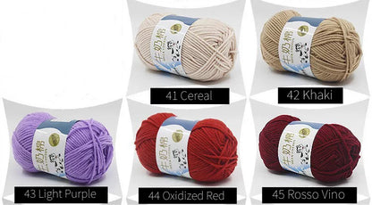3 Ply Milk Cotton Yarn for Crochet, Amigurumi, and Punch Needling 