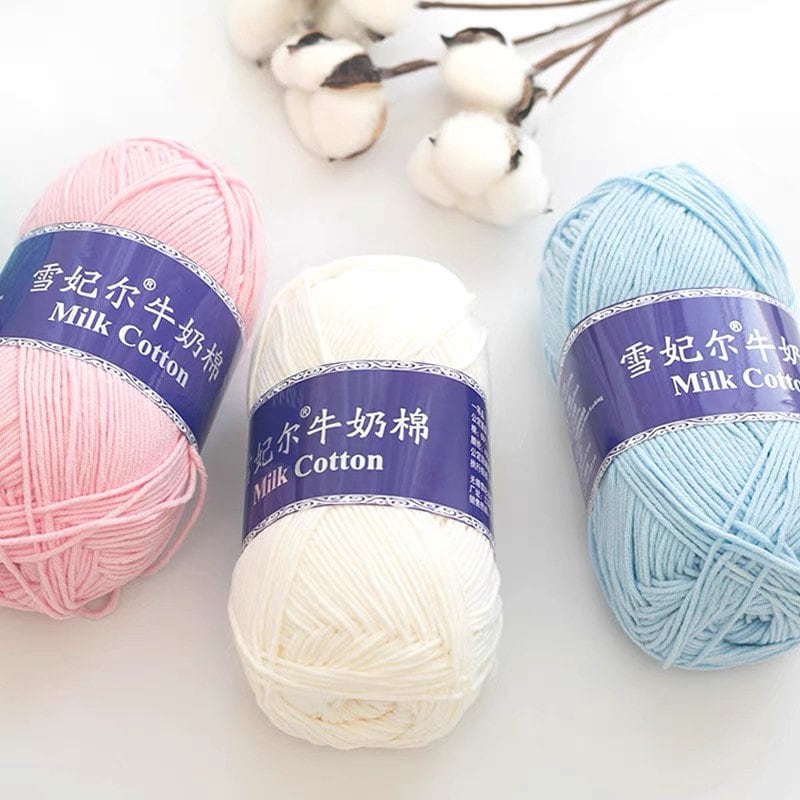 Combed 5 Ply Milk Cotton Yarn 100 gram for Crochet, Amigurumi, and