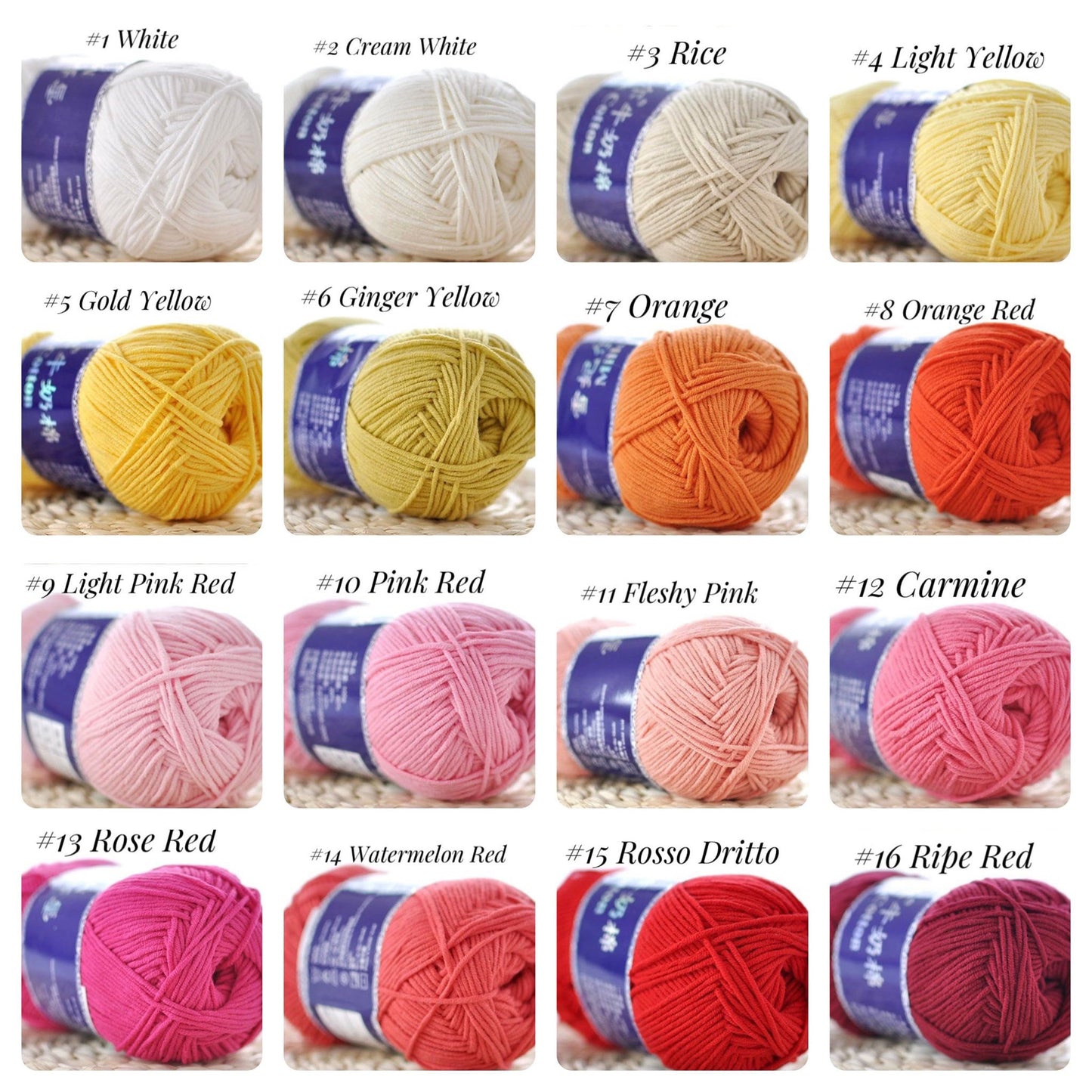 4 Ply Milk Cotton Yarn for Crochet, Amigurumi, and Punch Needling 